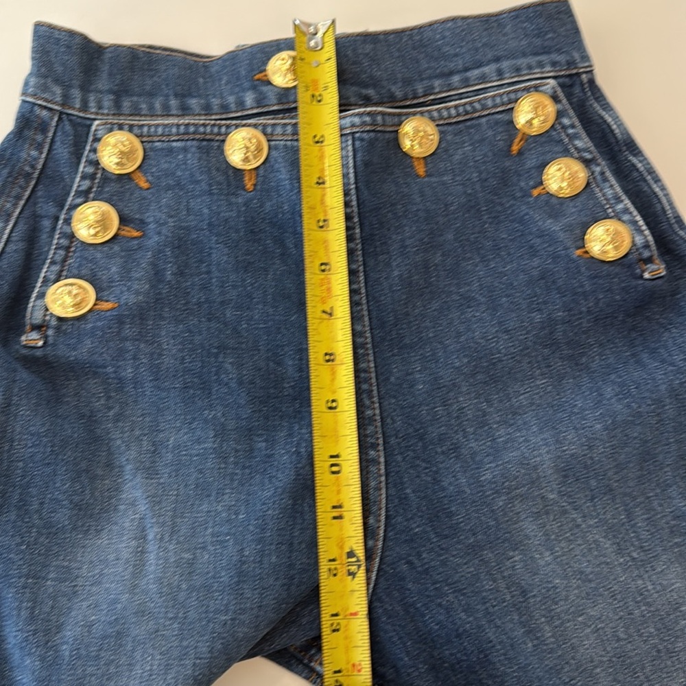 Dundas Button-Detailed High-Rise Flared Jeans Size 42 - Picture 12 of 12